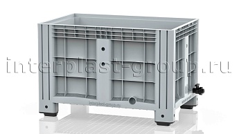 Контейнер iBox сплошной на ножках с краном серый в Кирове