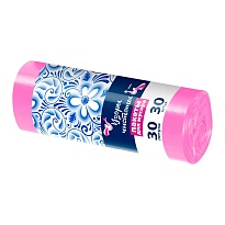 Мешки для мусора 30 л, розовые, в рулоне 30 шт., ПНД, 8 мкм, 560х480 мм, Узоры Чистоты, МУ3605 (ММЭ-30роз) в Кирове