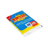Мешки для мусора 20 л, с ручками, черные, в пачке 20 шт., ПНД, 10 мкм, 550х440 мм, Крепак, 4607075710085 в Кирове