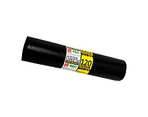 Мешки для мусора 120 л, черные, в рулоне 25 шт., ПВД, 40 мкм, 1100х700 мм, GRIFON, 101-019