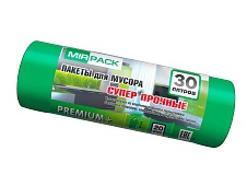 Мешки для мусора 30 л, ароматизированные, зеленые, в рулоне 20 шт., ПСД, 20 мкм, 600х500 мм, PREMIUM+, 3020104