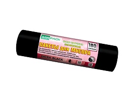 Мешки для мусора 180 л, ароматизированные, черные, в рулоне 10 шт., ПВД, 50 мкм, 1100х930 мм, EXTRA black, 18008301 в Кирове