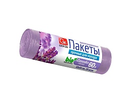 Мешки для мусора 60 л, ароматизированные, Лаванда, сиреневые, в рулоне 20 шт., ПНД, 9 мкм, 650х550 мм, GRIFON Aroma, 101-023 La в Кирове