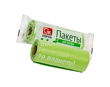 Мешки для мусора 30 л, биоразлагаемые, на втулке, зеленые, в рулоне 20 шт., ПНД, 12 мкм, 600х500 мм, GRIFON Bio, 100-031