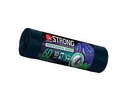 Мешки для мусора 60 л, двухслойные, синие, в рулоне 10 шт., ПВД, 30 мкм, 700х600 мм, GRIFON SUPER POWER , 101-090 в Кирове