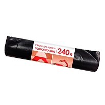 Мешки для мусора 240 л, черные, в рулоне 10 шт., ПВД 100 мкм, 1350х900 мм, Концепция Быта, 603887 в Кирове
