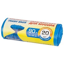 Мешки для мусора 90 л, синие, в рулоне 20 шт., ПНД, 14 мкм, 900х700 мм, LAIMA ULTRA, 607693 в Кирове