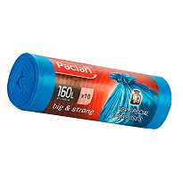 Мешки для мусора 160 л, синие, в рулоне 10 шт., ПВД, 21 мкм, 1200х870 мм, PACLAN Big&Strong, 604075 в Кирове