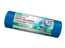Мешки для мусора 30 л, ароматизированные, синие, в рулоне 20 шт., ПНД, 12 мкм, 600х500 мм, EXTRA, 3020501