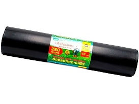 Мешки для мусора 280 л, ароматизированные, черные, в рулоне 10 шт., ПВД 110 мкм, 1400х930 мм, Добрыня, Dob28010black в Кирове