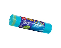 Мешки для мусора 35 л, с завязками, голубые, в рулоне 20 шт., ПНД, 12 мкм, 560х530 мм, GRIFON, 101-061 в Кирове