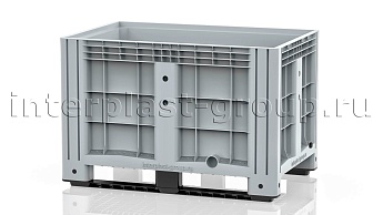 Контейнер iBox сплошной на полозьях с пробкой 1 дюйм серый в Кирове