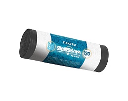 Мешки для мусора 120 л, черные, в рулоне 10 шт., ПНД, 14 мкм, 1100х700 мм, SIBIRSKAYA, 101-008 S в Кирове