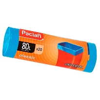 Мешки для мусора 80 л, синие, в рулоне 20 шт., ПНД, 12 мкм, 900х700 мм, PACLAN Classic, 606335 в Кирове