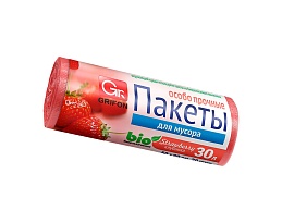 Мешки для мусора 30 л, ароматизированные, Клубника, красные, в рулоне 20 шт., ПНД, 9 мкм, 560х530 мм, GRIFON Aroma, 101-020 K в Кирове