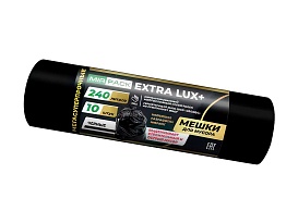 Мешки для мусора 240 л, черные, в рулоне 10 шт., ПВД 60 мкм, 1300х930 мм, EXTRA LUX+, 24010115 в Кирове